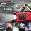 Radio Emergency Solar Hand Crank AM FM NOAA Weather LED Flashlight Reading Lamp SOS Alarm Headphone Jack 4000mAh Portable Indoor Outdoor Red Survival Tool