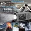 Emergency Radio 4000mAh Solar Hand Crank AM FM NOAA Weather Portable LED Flashlight Reading Lamp SOS Alarm Headphone Jack Indoor Outdoor Grey Survival