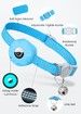 BLue(luminous)-AirTag Cat Collar,Reflective GPS Cat Collar with AirTag Holder and Bell,Lightweight Tracker Cat Collars for Pet(not included AirTag)