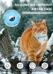 BLue(luminous)-AirTag Cat Collar,Reflective GPS Cat Collar with AirTag Holder and Bell,Lightweight Tracker Cat Collars for Pet(not included AirTag)