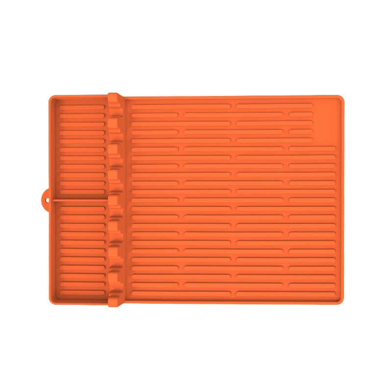 Silicone Grill Side Shelf Mat for Blackstone BBQ Grill,3 in 1 Silicone Spatula Mat with Drip Pad,Large Silicone Utensil Rest for Multiple Grill Tools