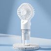 Portable Fan, Handheld Fan with Water Mist Spray Desk Fan 4 Speed Face Steamer Fan USB Spray Cooling Fans with Clear Water Tank for Outdoor Indoor White