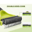 Pet Dematting Tool 2 Pack, Double Sided Undercoat Rake and Dematting Comb for Dogs and Cats