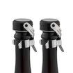 2PCS Champagne Wine Bottle Stoppers Stainless Steel with Food Grade Silicone, Leak Proof Keep Fresh Reusable Saver (2 PCS Silver)