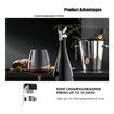 2PCS Champagne Wine Bottle Stoppers Stainless Steel with Food Grade Silicone, Leak Proof Keep Fresh Reusable Saver (2 PCS Silver)