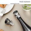 2PCS Champagne Wine Bottle Stoppers Stainless Steel with Food Grade Silicone, Leak Proof Keep Fresh Reusable Saver (2 PCS Silver)