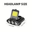 2 Pcs Portable Mini LED Headlamp Rechargeable Motion Sensor Headlight for Outdoor Camping Fishing