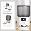4L Automatic Smart Cat Feeders with LCD Display for Timer Cat Food Dispenser Stainless Steel Bowls(White)