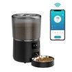 Automatic Cat Feeder, WiFi Automatic Cat Food Dispenser with APP Control, Smart Timed Pet Feeder with Stainless Steel Bowl(Black)