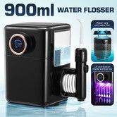 Water Flosser Tooth Cleaner Electric Oral Irrigator Dental Teeth Care 900ml Capacity With Filter UV Steriliser Black