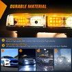 12 Roof Top Strobe Lights 48LED Amber White Hazard Light Emergency Warning LED Flashing Light Magnetic Trucks Tractors Snow Plows Construction Vehicles