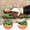 Camping Sleeping Mat, 77" x 27" Wide, with Pillow, Waterproof, Portable, Sleep Perfectly in Comfort for Backpacking, Hiking, Picnic (Green)