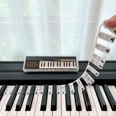 Piano Notes Guide for Beginner,Removable Piano Keyboard Note Labels for Learning,88-Key Full Size,Made of Silicone,No Need Stickers,Reusable (Black)