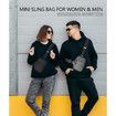 Mini Sling Bag for Men and Women,Small Crossbody Bag Trendy,Casual Waterproof Phone Chest Bag for Travel (Grey)