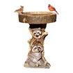 Raccoon Bird Feeder Resin Statue Figurine Decoration Animal Living Room Candy Plate Storage Garden Home Decor