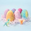 6 Pack Blue-Bubble Bath Bombs with Suprise Toys Gifts Inside,Natural Organic Bath Bomb Princess Easter Egg Valentines Christmas Birthday Gift