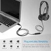PC Wired Business Headphones USB 3.5mm Jack Comfortable Headset With Noise Cancelling Mic For PC Laptop Mac Computer