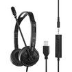 PC Wired Business Headphones USB 3.5mm Jack Comfortable Headset With Noise Cancelling Mic For PC Laptop Mac Computer
