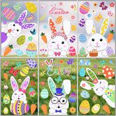Easter Egg Window Stickers Bedroom Balcony Glass Door Background Electrostatic Spring, Easter Window Stickers (9 Sheets)