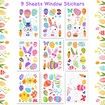 Easter Egg Window Stickers Bedroom Balcony Glass Door Background Electrostatic Spring, Easter Window Stickers (9 Sheets)