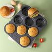 Hamburger Bread Mold, Non-Stick Food Grade Silicone 8-Cavity Perforated Mold for Homemade Buns (29.8*25.5*3 CM)