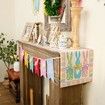 Happy Easter Table Runner 13 x 72 Inch Bunny Rabbit Pink Spring Holiday Burlap Buffalo Plaid Home Table Decor