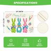 Set of 4 Spring Placemats 12x18 Inch Green Pink Rabbit Bunny Table Mats for Party Kitchen Dining Room Decoration