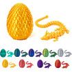 3D Printed Dragon in Egg,Full Articulated Dragon Crystal Dragon with Dragon Egg,Flexible Joints Home Decor Executive Desk Toys,Home Office Decor Executive Desk Toys (Gold)