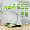 CD Player Portable with Bluetooth,Rechargeable CD Player for Car with Anti-Skip,LCD Touch Screen,Support AUX in Cable&USB for Home,Kids,Gift,Green