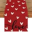 Red Love Valentines Day Table Runner,Seasonal Anniversary Kitchen Dining Table Decoration for Indoor Home Party 13x72 Inch
