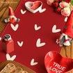 Red Love Valentines Day Table Runner,Seasonal Anniversary Kitchen Dining Table Decoration for Indoor Home Party 13x72 Inch