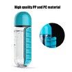 2 in 1 Pill Box Cup 7 Days Planner Drinking Cup Pill Organizer Water Bottle 600 ML Detachable Water Bottle with Medicine Box for Family Travel Work