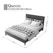Bed Frame Queen Size RGB LED Lights Headboard Platform Mattress Base Black PU Leather Height Adjustable Bedhead Wooden Bedroom Furniture
