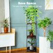 4 Tier Plant Pot Stand Metal Flower Corner Shelf Holder Display Unit Indoor Outdoor Shelves Plywood Garden Storage Rack
