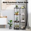 4 Tier Plant Pot Stand Metal Flower Corner Shelf Holder Display Unit Indoor Outdoor Shelves Plywood Garden Storage Rack
