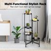 5 Tier Plant Pot Stand Metal Foldable Flower Holder Corner Shelf Display Unit Indoor Outdoor Garden Shelves Storage Rack