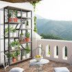 Bookshelf Display Tier Shelf CD DVD Photo Storage Media Rack Plant Ornament Holder Metal Shelving Black Room