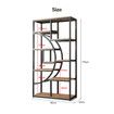 Bookshelf Display Tier Shelf CD DVD Photo Storage Media Rack Plant Ornament Holder Metal Shelving Black Room