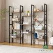 Bookshelf Display Tier Shelf CD DVD Photo Storage Media Rack Plant Ornament Holder Metal Shelving Black Room