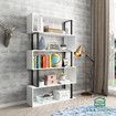 Bookshelf Display 5 Tier Shelf S Shape CD DVD Photo Storage Media Rack Plant Ornament Holder Metal Shelving Black Room