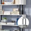 Bookshelf Display 5 Tier Shelf S Shape CD DVD Photo Storage Media Rack Plant Ornament Holder Metal Shelving Black Room