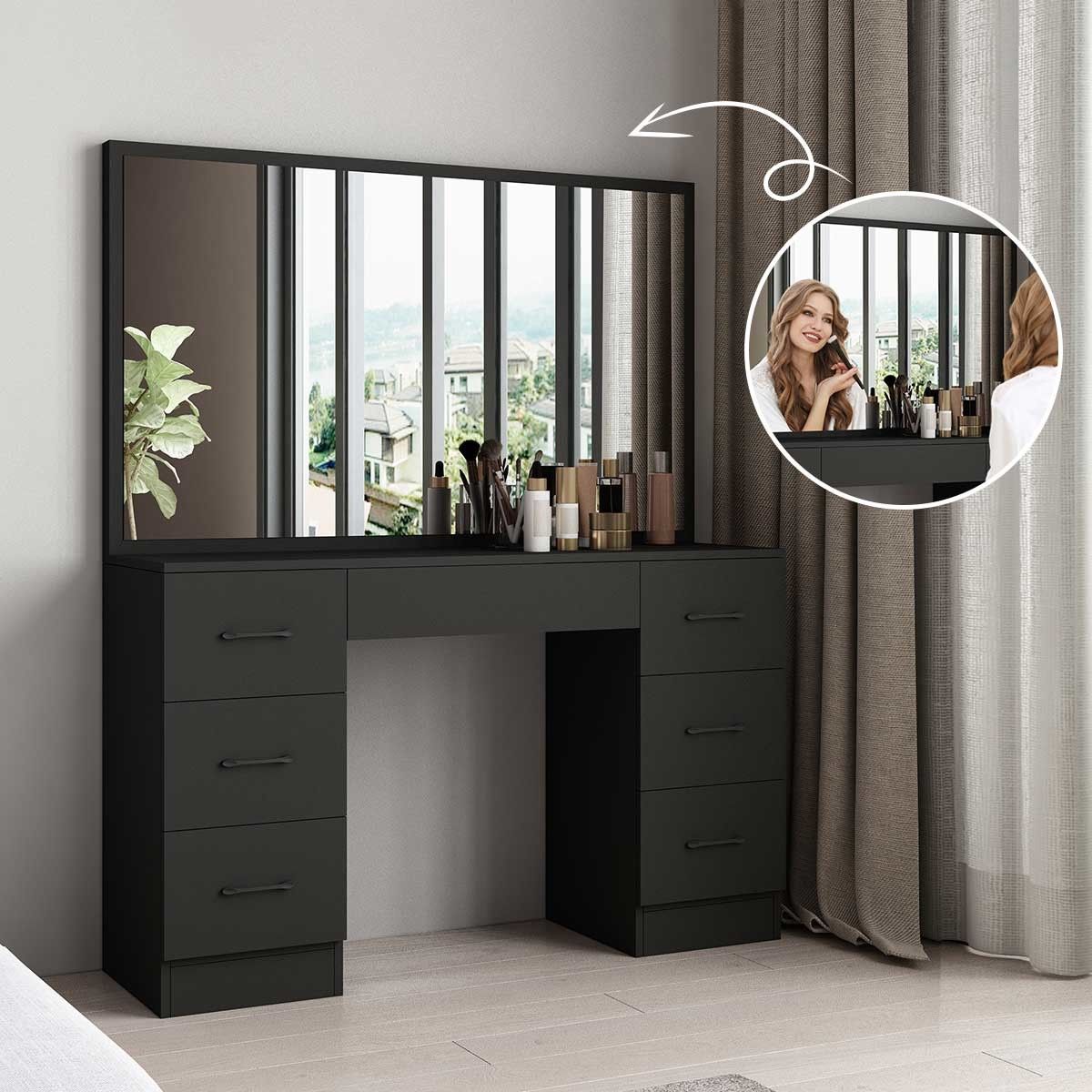 Dressing Table Set with Mirror Makeup Dresser Vanity Modern Home Furniture