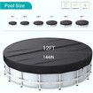 12FT Solar Pool Covers for Above Ground Pools, Waterproof and Dustproof, Pool Cover with Drawstring to Improve Fit with Pool (Silver)