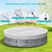 12FT Solar Pool Covers for Above Ground Pools, Waterproof and Dustproof, Pool Cover with Drawstring to Improve Fit with Pool (Silver)