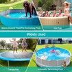 12FT Solar Pool Covers for Above Ground Pools, Waterproof and Dustproof, Pool Cover with Drawstring to Improve Fit with Pool (Silver)