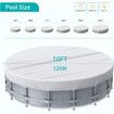 10FT Solar Pool Covers for Above Ground Pools, Waterproof and Dustproof, Pool Cover with Drawstring to Improve Fit with Pool (Silver)