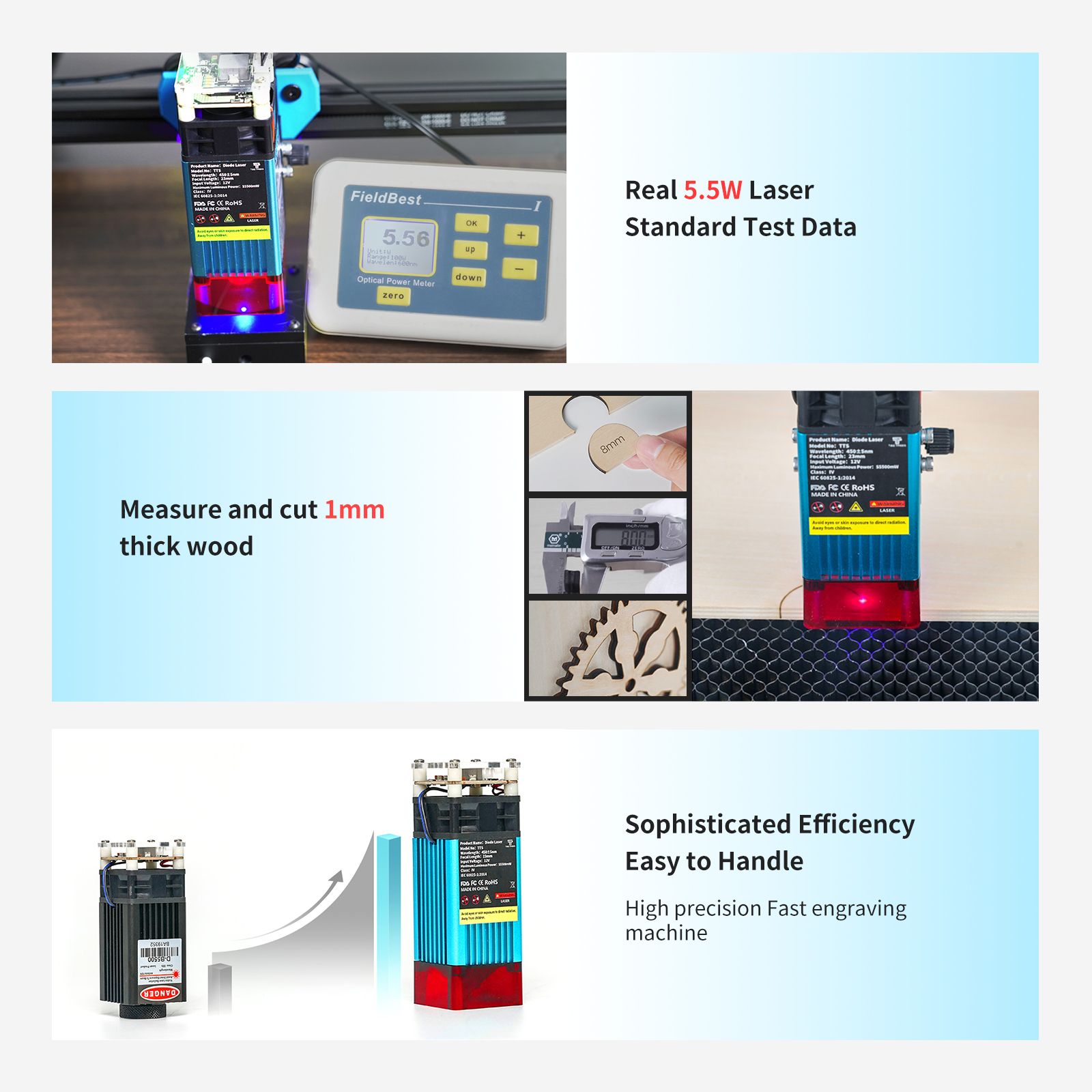 Laser Engraving Cutter Cutting Machine For Wood Leather Aluminum Acrylic Paper Plywood DIY 20w High Accuracy Online Off-line Connect