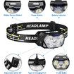 9 LED Headlamp Rechargeable Adjustable Headlight Motion Sensor Head Lamp Flashlight with White Red Light for Outdoor Hiking-2 Pack