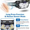 9 LED Headlamp Rechargeable Adjustable Headlight Motion Sensor Head Lamp Flashlight with White Red Light for Outdoor Hiking-2 Pack