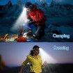 9 LED Headlamp Rechargeable Adjustable Headlight Motion Sensor Head Lamp Flashlight with White Red Light for Outdoor Hiking-2 Pack